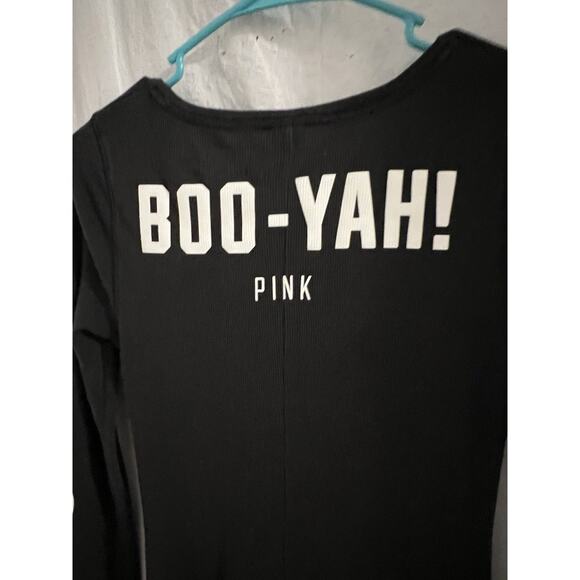 Pink Boo Yah Skeleton Pattern Thermal Waffle Knit One Piece Jammies Sz M - Picture 8 of 8